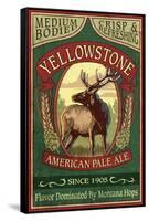 Yellowstone National Park - Elk Ale-Lantern Press-Framed Stretched Canvas