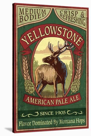 Yellowstone National Park - Elk Ale-Lantern Press-Stretched Canvas