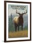 Yellowstone National Park - Elk in Forest-Lantern Press-Framed Art Print