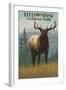 Yellowstone National Park - Elk in Forest-Lantern Press-Framed Art Print