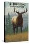 Yellowstone National Park - Elk in Forest-Lantern Press-Stretched Canvas