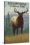 Yellowstone National Park - Elk in Forest-Lantern Press-Stretched Canvas