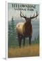 Yellowstone National Park - Elk in Forest-Lantern Press-Framed Art Print