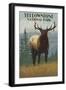 Yellowstone National Park - Elk in Forest-Lantern Press-Framed Art Print