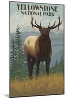Yellowstone National Park - Elk in Forest-Lantern Press-Mounted Art Print