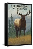 Yellowstone National Park - Elk in Forest-Lantern Press-Framed Stretched Canvas