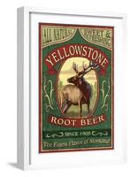 Yellowstone National Park - Elk Root Beer-Lantern Press-Framed Art Print