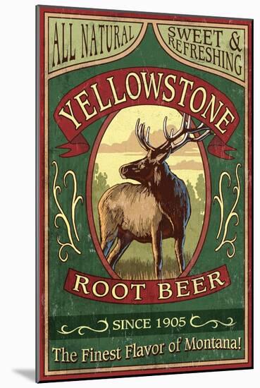 Yellowstone National Park - Elk Root Beer-Lantern Press-Mounted Art Print