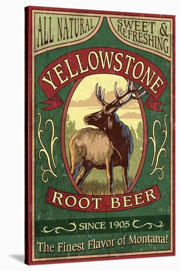 Yellowstone National Park - Elk Root Beer-Lantern Press-Stretched Canvas