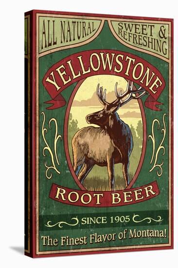Yellowstone National Park - Elk Root Beer-Lantern Press-Stretched Canvas