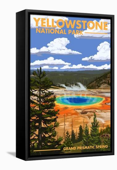 Yellowstone National Park - Grand Prismatic Spring-Lantern Press-Framed Stretched Canvas