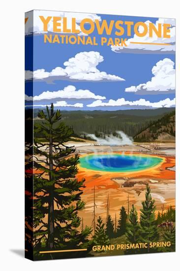 Yellowstone National Park - Grand Prismatic Spring-Lantern Press-Stretched Canvas