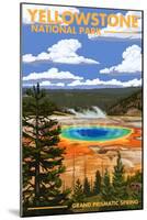Yellowstone National Park - Grand Prismatic Spring-Lantern Press-Mounted Premium Giclee Print