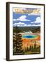 Yellowstone National Park - Grand Prismatic Spring-Lantern Press-Framed Art Print