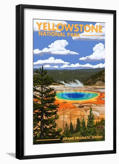 Yellowstone National Park - Grand Prismatic Spring-Lantern Press-Framed Art Print