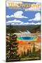 Yellowstone National Park - Grand Prismatic Spring-Lantern Press-Mounted Art Print