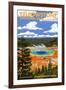 Yellowstone National Park - Grand Prismatic Spring-Lantern Press-Framed Art Print