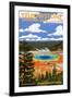 Yellowstone National Park - Grand Prismatic Spring-Lantern Press-Framed Art Print