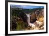 Yellowstone National Park - Lower Yellowstone Falls Aerial-Lantern Press-Framed Art Print