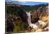 Yellowstone National Park - Lower Yellowstone Falls Aerial-Lantern Press-Mounted Art Print