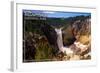 Yellowstone National Park - Lower Yellowstone Falls Aerial-Lantern Press-Framed Art Print