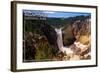 Yellowstone National Park - Lower Yellowstone Falls Aerial-Lantern Press-Framed Art Print