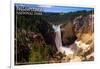 Yellowstone National Park - Lower Yellowstone Falls Aerial-Lantern Press-Framed Art Print