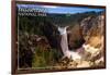 Yellowstone National Park - Lower Yellowstone Falls Aerial-Lantern Press-Framed Art Print