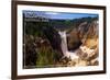 Yellowstone National Park - Lower Yellowstone Falls Aerial-Lantern Press-Framed Premium Giclee Print