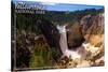 Yellowstone National Park - Lower Yellowstone Falls Aerial-Lantern Press-Stretched Canvas