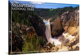 Yellowstone National Park - Lower Yellowstone Falls Aerial-Lantern Press-Stretched Canvas