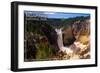 Yellowstone National Park - Lower Yellowstone Falls Aerial-Lantern Press-Framed Art Print