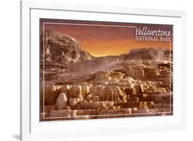 Yellowstone National Park - Mammoth Hot Springs-Lantern Press-Framed Premium Giclee Print