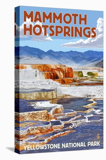 Yellowstone National Park - Mammoth Hotsprings-Lantern Press-Stretched Canvas