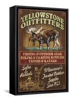 Yellowstone National Park - Moose Outfitters-Lantern Press-Framed Stretched Canvas