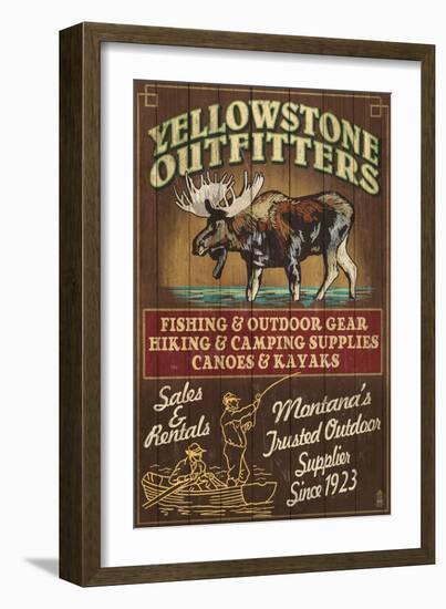 Yellowstone National Park - Moose Outfitters-Lantern Press-Framed Art Print