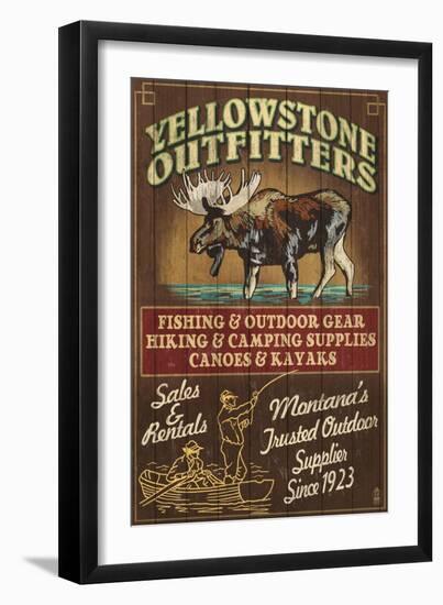 Yellowstone National Park - Moose Outfitters-Lantern Press-Framed Art Print