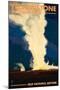 Yellowstone National Park - Old Faithful at Night-Lantern Press-Mounted Art Print