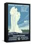 Yellowstone National Park Travel Poster, Old Faithful-null-Framed Stretched Canvas