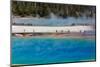 Yellowstone National Park, USA, Wyoming. Grand Prismatic Spring with tourist.-Jolly Sienda-Mounted Photographic Print