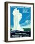 Yellowstone National Park Vintage Travel Poster-null-Framed Art Print
