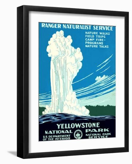 Yellowstone National Park Vintage Travel Poster-null-Framed Art Print