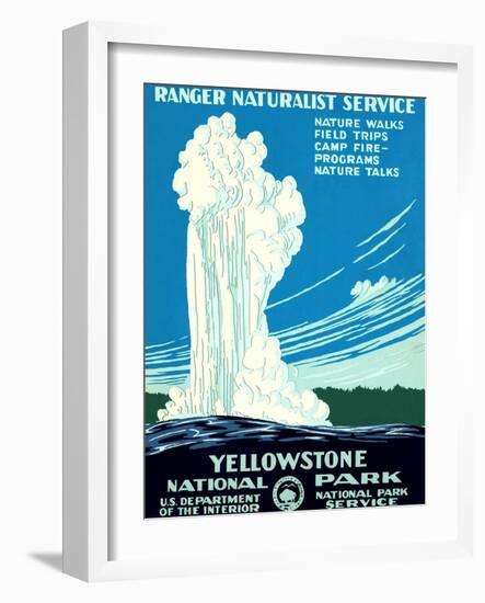 Yellowstone National Park Vintage Travel Poster-null-Framed Art Print