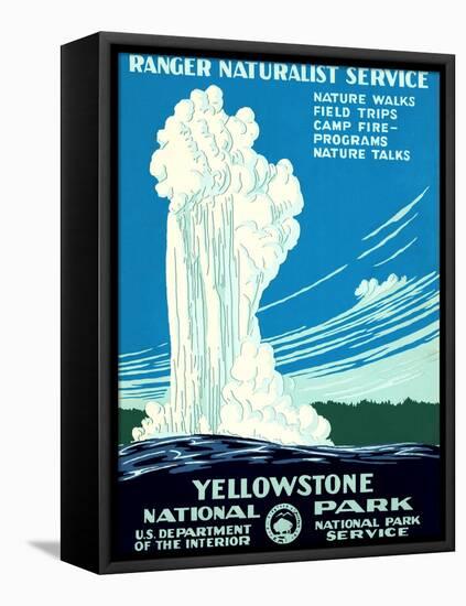 Yellowstone National Park Vintage Travel Poster-null-Framed Stretched Canvas