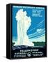 Yellowstone National Park Vintage Travel Poster-null-Framed Stretched Canvas