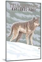 Yellowstone National Park - Wolf in Forest-Lantern Press-Mounted Art Print
