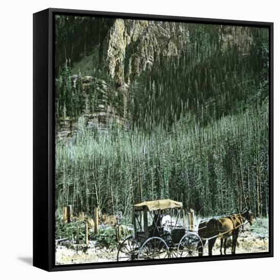 Yellowstone National Park (Wyoming, United States), the Cathedral Rock-Leon, Levy et Fils-Framed Stretched Canvas