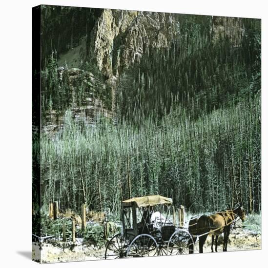 Yellowstone National Park (Wyoming, United States), the Cathedral Rock-Leon, Levy et Fils-Stretched Canvas