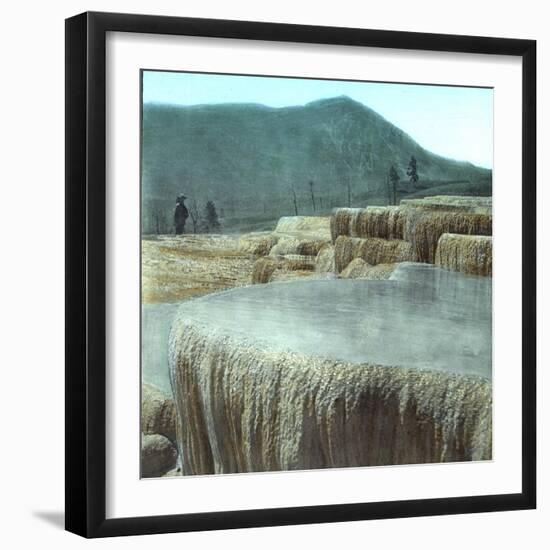 Yellowstone National Park (Wyoming, United States), the "Jupiter Terraces"-Leon, Levy et Fils-Framed Photographic Print