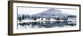 Yellowstone National Park, Wyoming, USA. Floating Island Lake surrounded by fresh Autumn snowfall.-Janet Horton-Framed Photographic Print